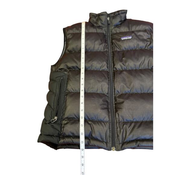 90s Vintage PATAGONIA Black Full Zip Quilted Down Puffer Vest Jacket Men's SMALL - Picture 5 of 7